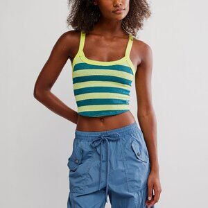 FP Movement by Free People Striped Crop Top in Yellow and Teal